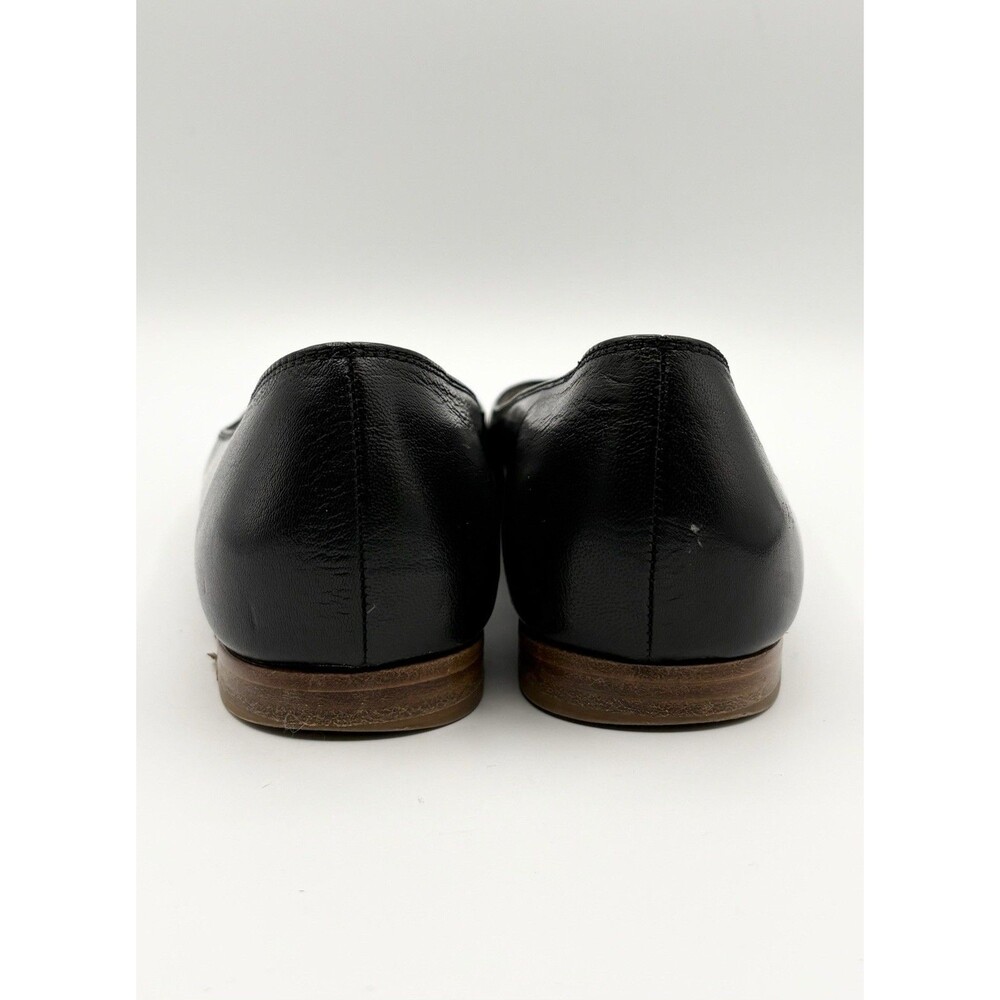 Gucci Black Leather Flats w/ Perforated GG Logo Accent Sz EU 38.5 - Picture 9 of 13